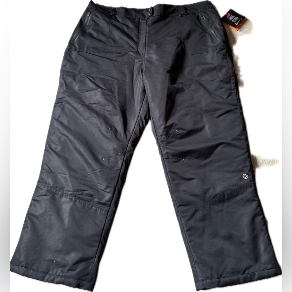 Men's Black Insulated Winter Snow Pants